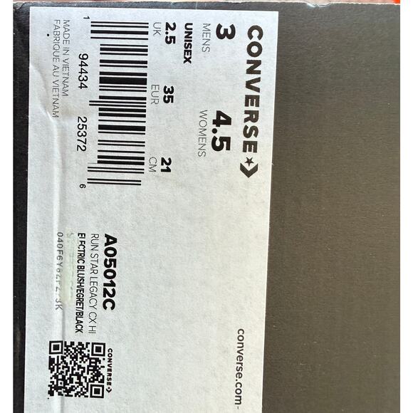 Converse Run Star Legacy CX Hi A05012C Electric Blush Egret Black M3 / W4.5 NWT main image 5